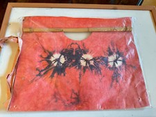 1  Handmade paper Tote bag from Nepal.  Very unique  note pad 1980's. 14" x 11"