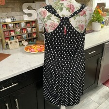 Old Navy Womens Sz Small Dress Racerback Shift Boho Black White Print Rayon New