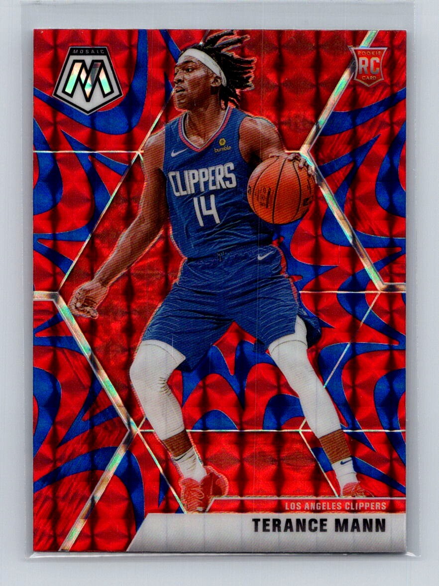 2019-20 Panini Mosaic #246 Reactive Blue Terance Mann RC Los Angeles Clippers