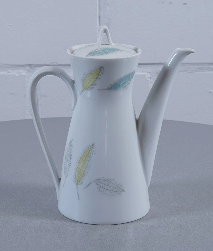 Jarra cafetera de porcelana Rosenthal forma 0,5 L 2000 hojas coloridas (F) vintage Foto 2 de 4