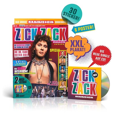 Rammstein | Zick Zack | Limited CD Magazin Heft Poster Plakat Sticker | Neu OVP