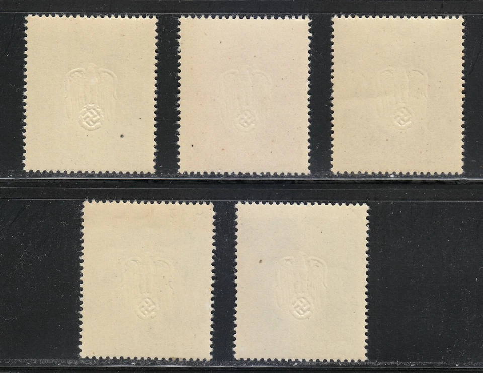 Poland OCCUPATION 1943 WW2 Mi 105-109 Sc NB28-NB32 Castles & Nazi Eagle ** - Image 2 of 2