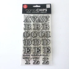 Mambi CHIPS Stickers Letters All Caps Black White 4 Sheets Me & My Big Ideas NEW