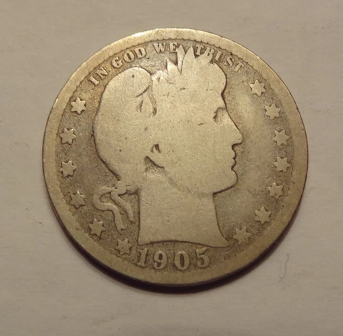 1905 O BARBER QUARTER, GOOD CONDITION