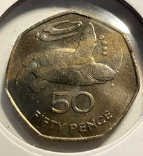 elf Saint Helena & Ascension 50 Pence 1984 Green Sea Turtle FAO  503
