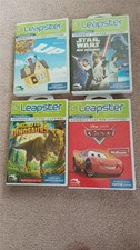 Leapster Lot 4 Game Cartridges Cases EUC Disney UP Cars Star Wars Dinosaurs