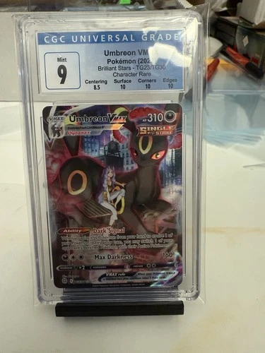 Pokémon Umbreon VMAX Holo Ultra Rare Card TG23/TG30 Brilliant Stars CGC 9