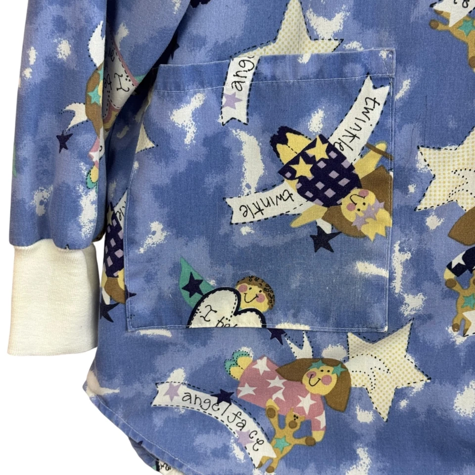 Blusa Médica Medline Talla M Manga Larga Patrón de Ángel Tiene Bolsillos A Presión A13 Foto 4 de 4