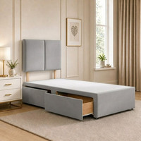 NEW 3FT SINGLE DIVAN BED PLUSH MEMORY FOAM MATTRESS WITH HEADBOARD KIDS & ADULTS