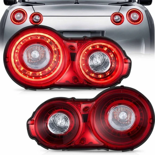 For 2009-2024 Nissan GTR R35 Red LED Tail Lights Lamps Upgrade 09-16 to 17+ Pair - Picture 1 of 14