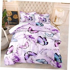 Lavender Butterfly Comforter Set for Girl Kid Adult Colorful Full Butterfly1