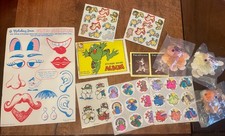 Vintage Lot of Rare Novelty Premium Sticker Sheets with Album 1980s