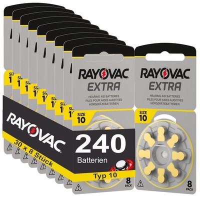 240 Hörgerätebatterien Rayovac Extra Typ 10 20x8 Stück