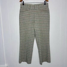 Vintage 1970s Sears King's Road Mens 33x27 Checkered Double Knit Flare Pants