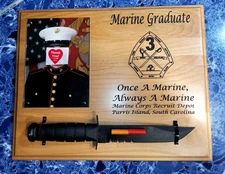 EX_ RARE !! Ka-Bar Knife Marine Graduation Plaque ORIGINAL !