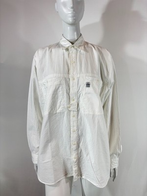 JOHN F. GEE Sportswear Shirt Men's MEDIUM Button Up Pockets Casual White