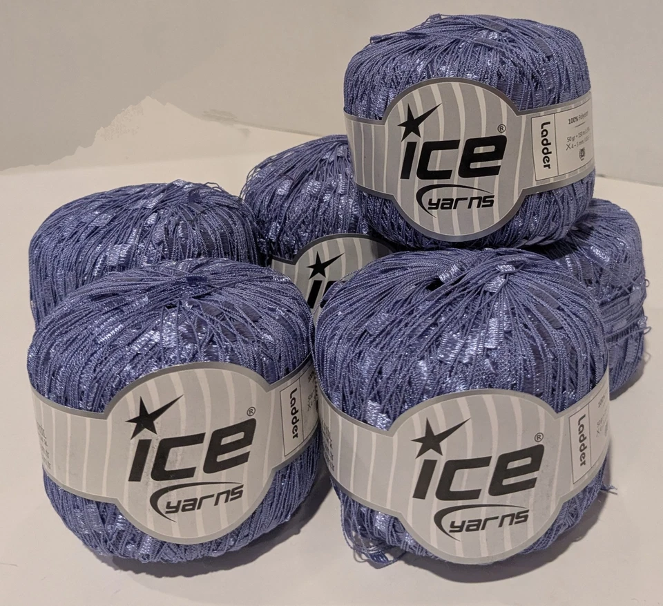 Lote de 6 rollos de hilo de cinta de escalera de enrejado de hielo lavanda  Foto 2 de 2