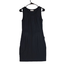 Calvin Klein Mini Sheath Dress sz 6P Petite Women Black Pockets Sleeveless LBD