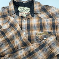 Jesse James West Coast Choppers Flannel Shirt Orange Plaid