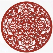Round Red Felt Placemats Holiday Christmas Set of 4 ~15 Inches