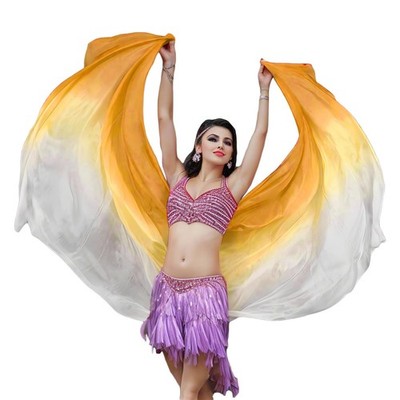 Hand-Made Belly Dance Silk Scarf Veils Gradual Colors 1.14x2.5m / 98x45
