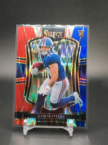 2025 Panini Select Cam Skattebo Red and Blue Prizm Shock