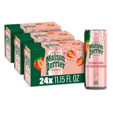 Strawberry Flavored Sparkling Water, 11.15 FL OZ Can (24 Count)