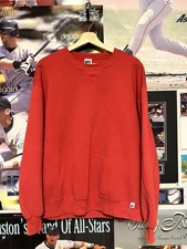 Vintage 90s Russell Athletic Sweatshirt Mens Large L Red Made USA Blank Crewneck