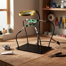 Helping Hands Soldering Station with Magnifying Glass, PCB Holder 4 Flexible Arm