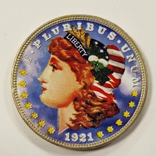 1921 $1 Morgan Silver Dollar - Colorized - SKU-Q2142