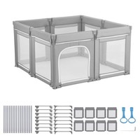 Uimoso Baby Laufgitter Laufstall Absperrgitter Krabbelgitter 120X120Cm