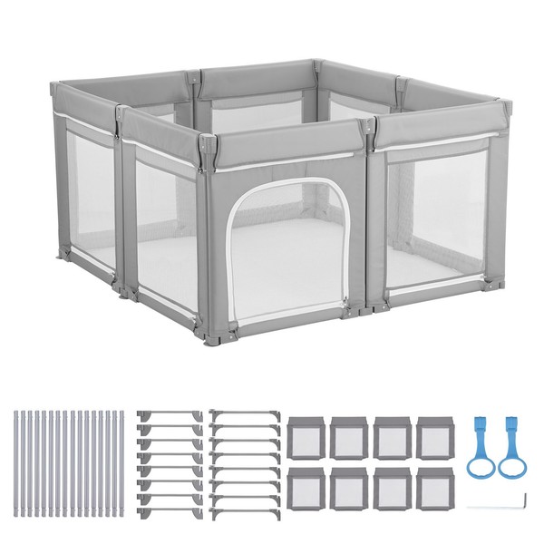Uimoso Baby Laufgitter Laufstall Absperrgitter Krabbelgitter 120X120Cm-image