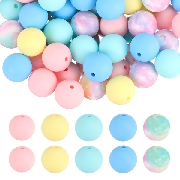 Silikonperlen 15Mm Diy Basteln 100 Stk. (Gemischte Farben)-image