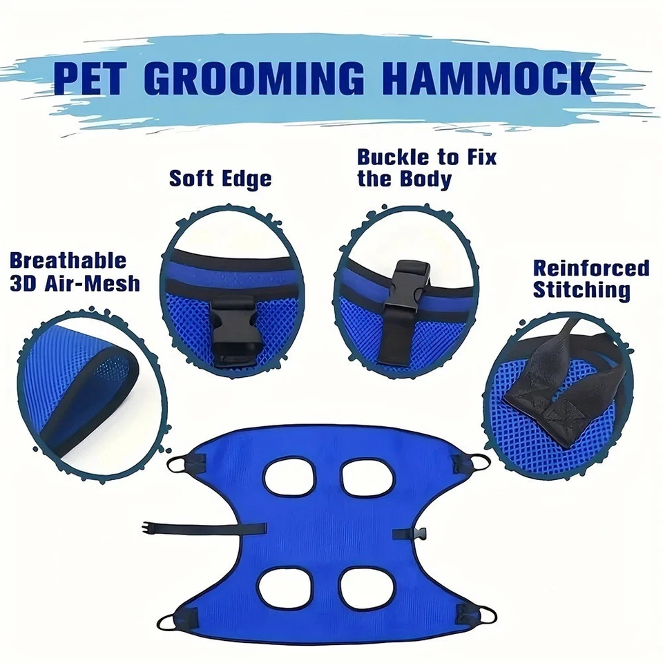 Pet Grooming Hammock Restraint Bag Cat Dog Nail Clipping Holder Anti Scratch - Image 3 of 4