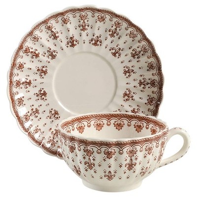 Spode Fleur de Lys Brown  Cup & Saucer 6367172