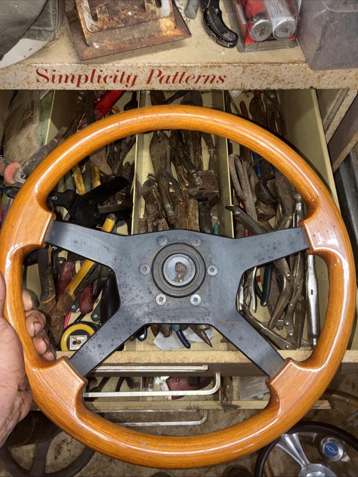 Vintage Nuova Raid Wood Steering Wheel 15” Italy 6-Bolt Classic Ferrari Alfa