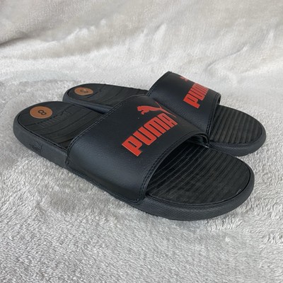 Puma Cool Cat Slide Mens Sport Sandals Black Red Foam
