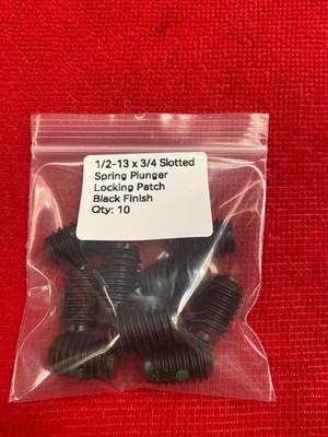 Spring Plunger 1/2-13 x 3/4in Steel Flat Head Slotted Black Finish 10pk