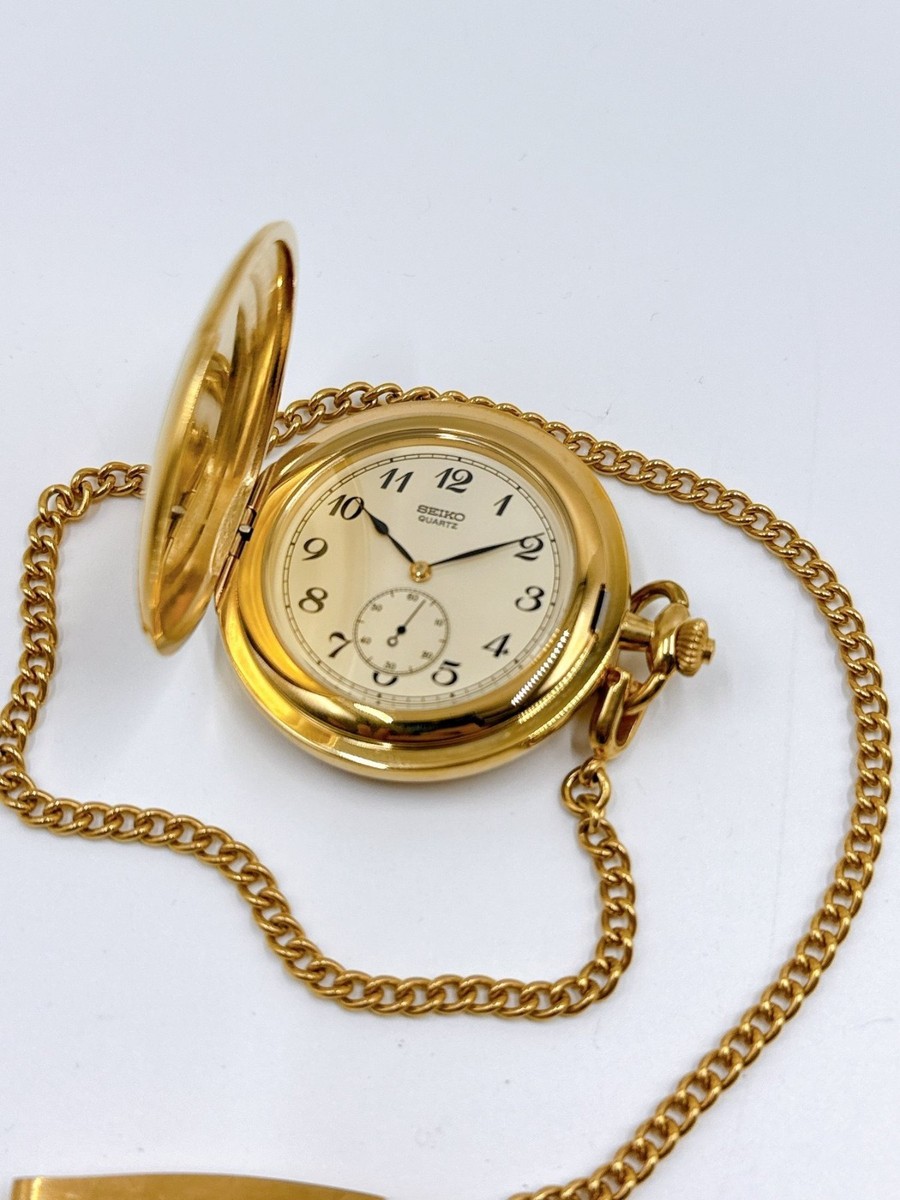 SEIKO 掛時計 大小セット ゴールド SEIKO Pocket Watch 7N07-001A Gift by the Prime Minister Quartz New
