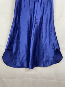 VTG 90&rsquo;s Val Mode Slip Dress Lingerie Nightgown Navy Blue Plunge Short Size L