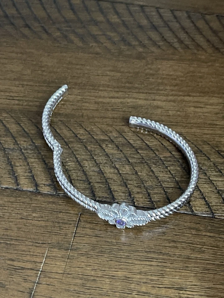 Pulseira de ametista roxa prata 925 Judith Ripka - Imagem 2 de 4