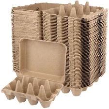 50 PCS 12 Cell Empty Paper Egg Cartons, Sturdy Pulp Fiber Egg Container Holde...