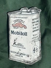 mobiloil tin can sign window glass enamel vintage garage oil jug globe gas pump