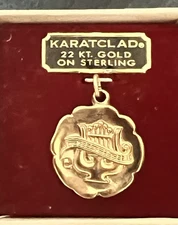 Vintage Karatclad 22K Gold on Sterling 925 Lyre Harp Music Charm JMF