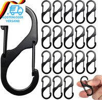 20 StüCk Karabinerhaken Metall Set, Karabiner Mini Schwarz, S Karabiner, Metall