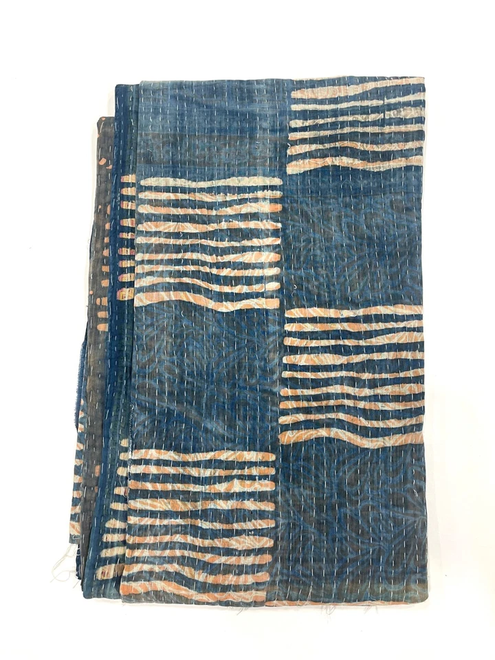 Edredón Kantha de algodón indio vintage índigo lote al por mayor puntada a mano tiro Kantha Foto 2 de 4