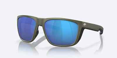 NEW Costa Del Mar Ferg Sunglasses Steel Gray Metallic Frame/Blue 580g Glass Lens