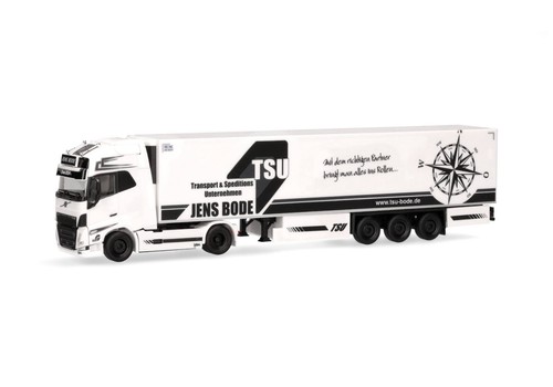 ,HERPA, VOLVO FH 4x2 con remolque frigorífico de 3 ejes TSU BODE, 1/87, HER31...