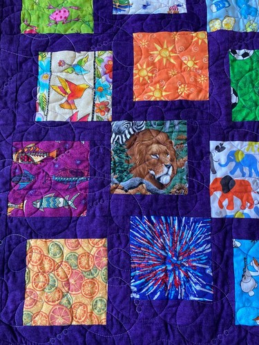 Colorful Handmade I SPY BABY QUILT ~ 100% Cotton front with soft Minky Backing - Picture 2 of 7