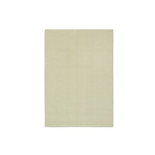 2' x 3' Photon White Plain Loom Knotted Wool and Plant Based Silk Mat Rug R90174